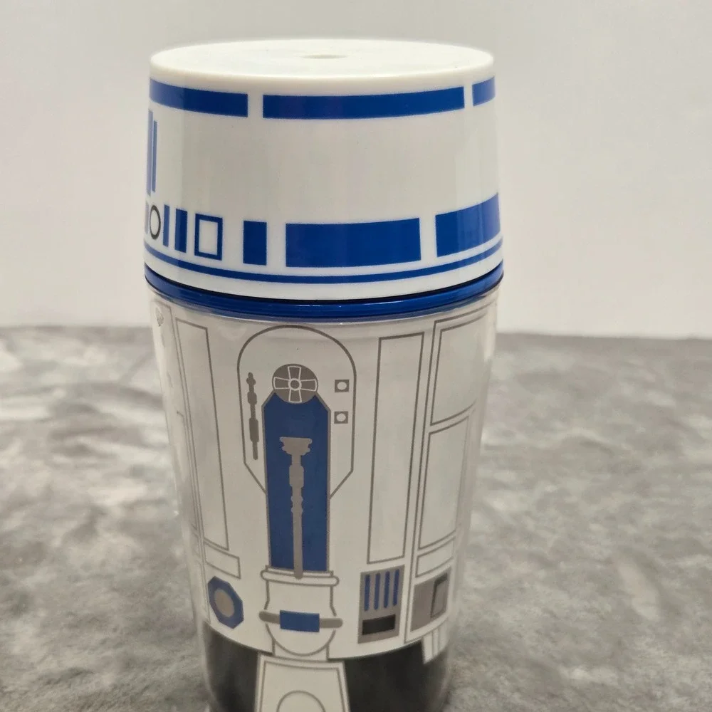 Zak Designs Star Wars R2-D2 Insulated Tumbler 14oz Blue White Plastic Cup 14163